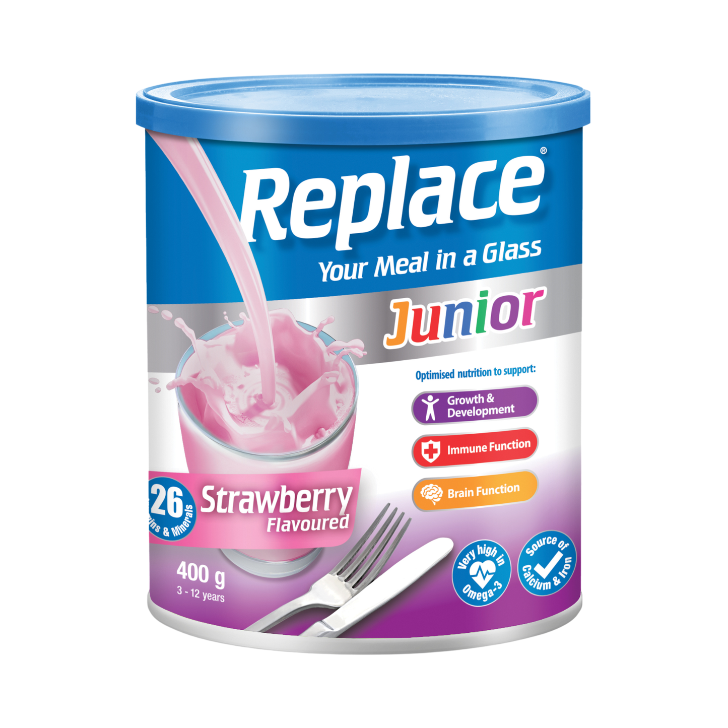 Replace® Junior Powder Strawberry 400g
