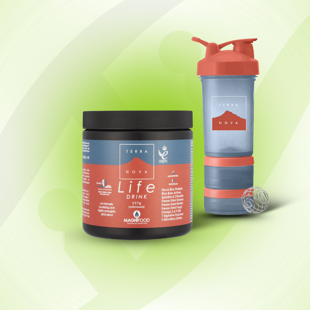 Buy Terranova's Life Drink and receive a free shaker