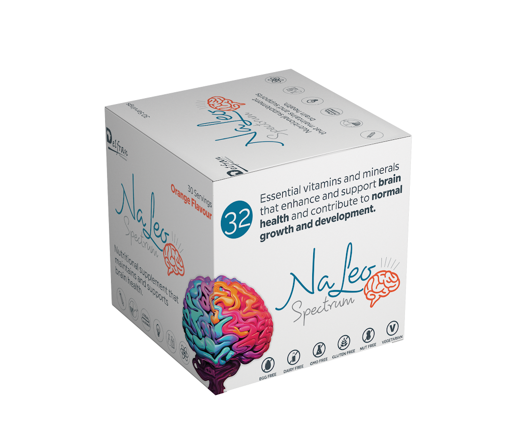 Delfran Naleo™ Spectrum Orange Flavour | Brain Health with 32 Essential Nutrients | 150g