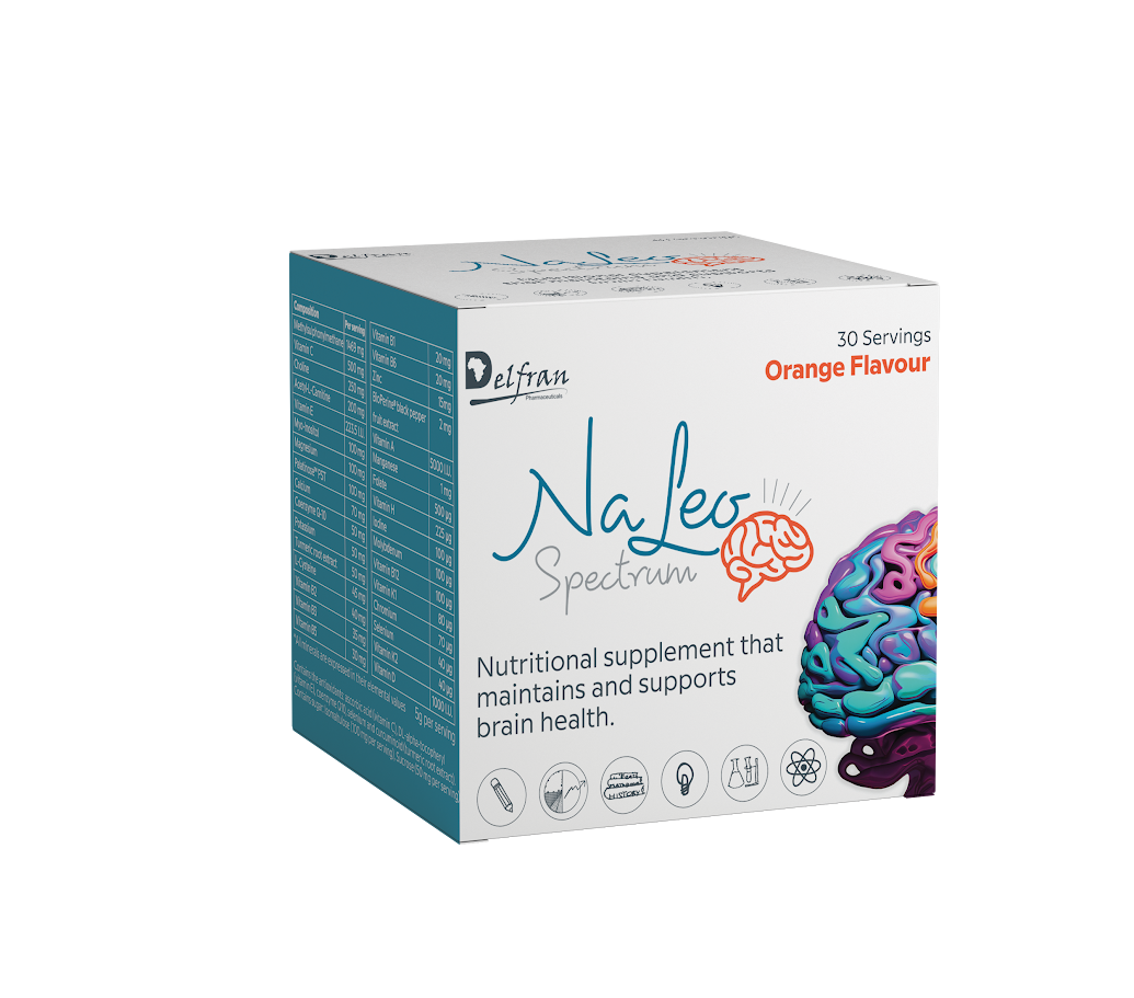 Delfran Naleo™ Spectrum Orange Flavour | Brain Health with 32 Essential Nutrients | 150g