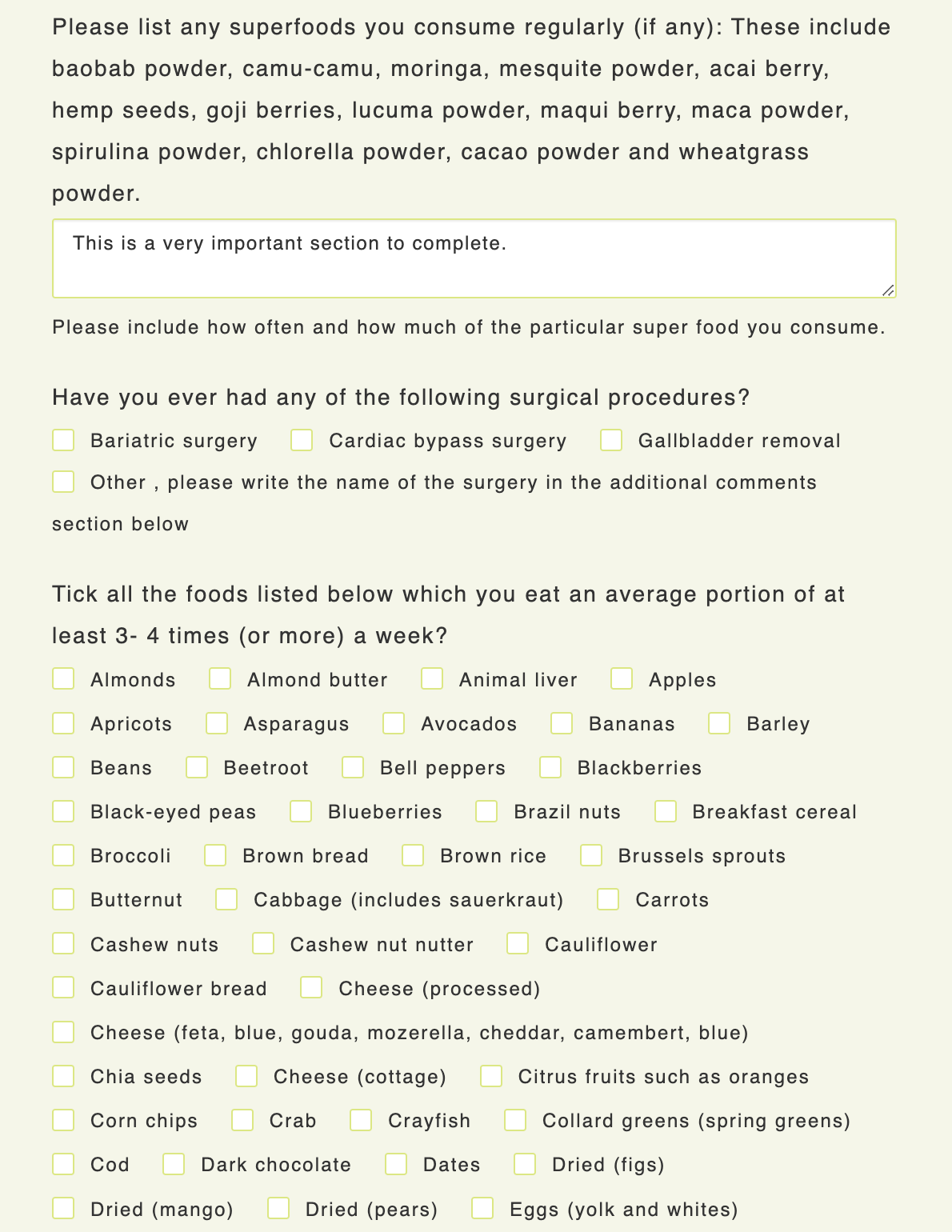 Nourish Yourself Well - Nutrient Assessment