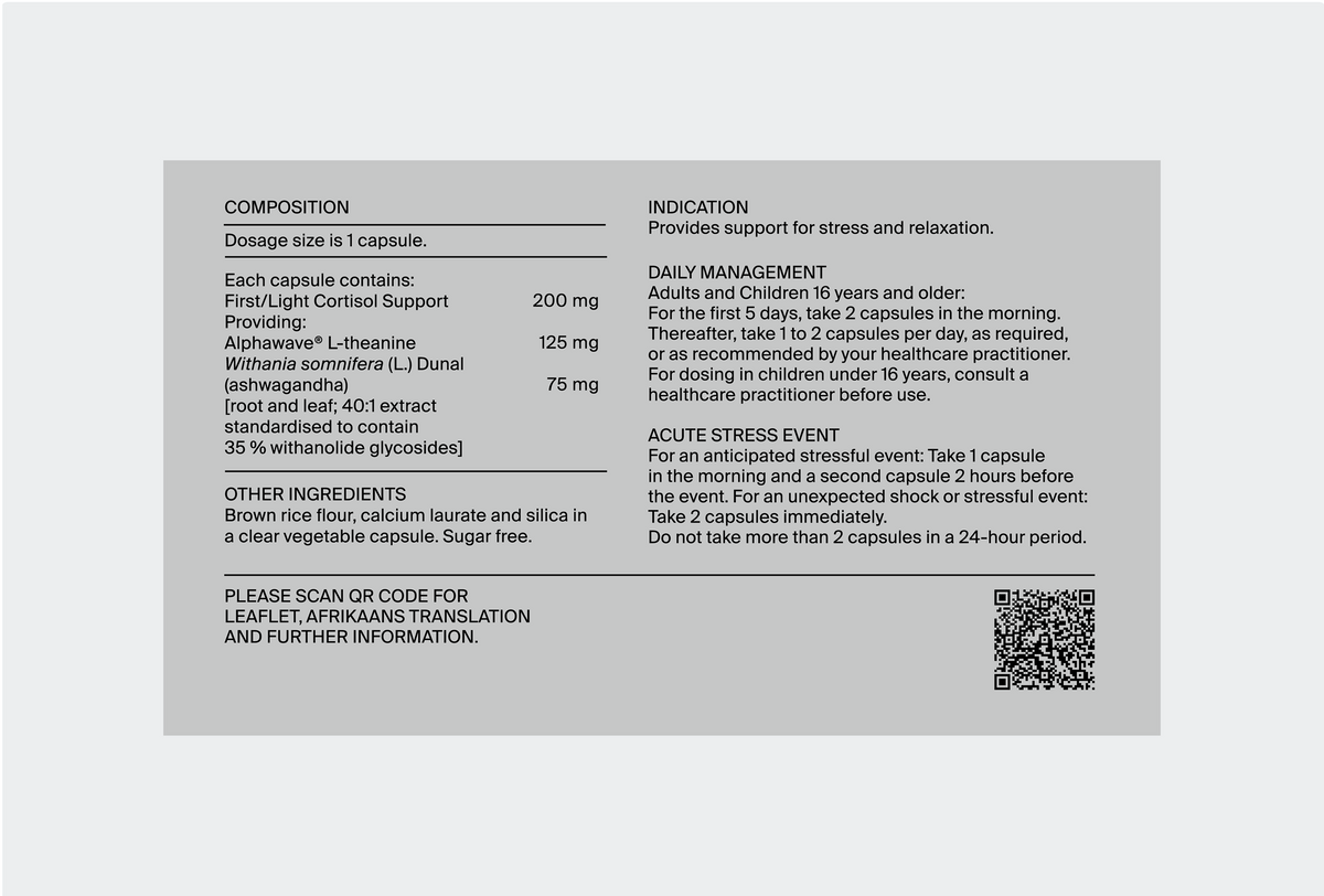 FIRST/LIGHT™ Cortisol Support | Stress Response Regulation | 10 Capsules