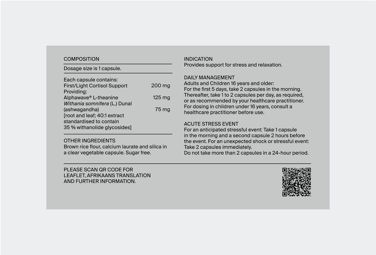 FIRST/LIGHT™ Cortisol Support | Stress Response Regulation | 30 Capsules