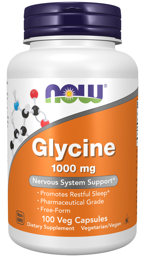 NOW® Glycine 1000 Mg | Restful Sleep | 100 Vegetable Capsules