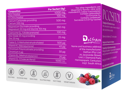 Delfran Pcositol | Nutritional Support for Polycystic Ovary Syndrome | 30 Sachets