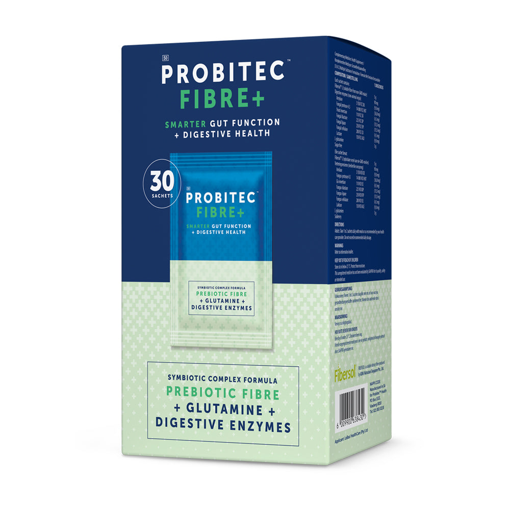 Probitec Fibre+ 30 sachets prebiotic fibre glutamine digestive enzymes for smarter gut function and digestive health