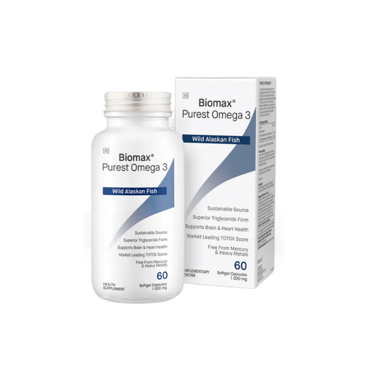 Biomax® Purest Omega 3 Wild Alaskan Fish Oil | Ultra Pure TG Omega-3 for Brain, Heart & Joint Health