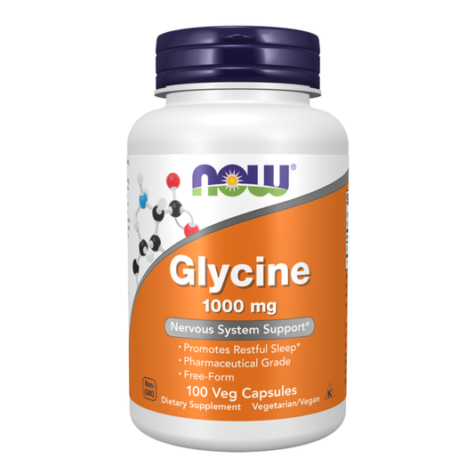 NOW® Glycine 1000 Mg | Restful Sleep | 100 Vegetable Capsules